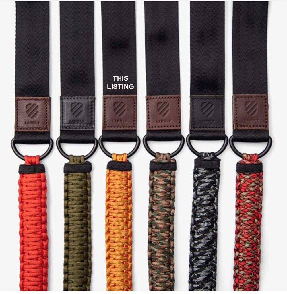 Langly Paracord +Webbing Camera Strap in Black & Bootstrap Yellow LANSSBOOTSTRAP
