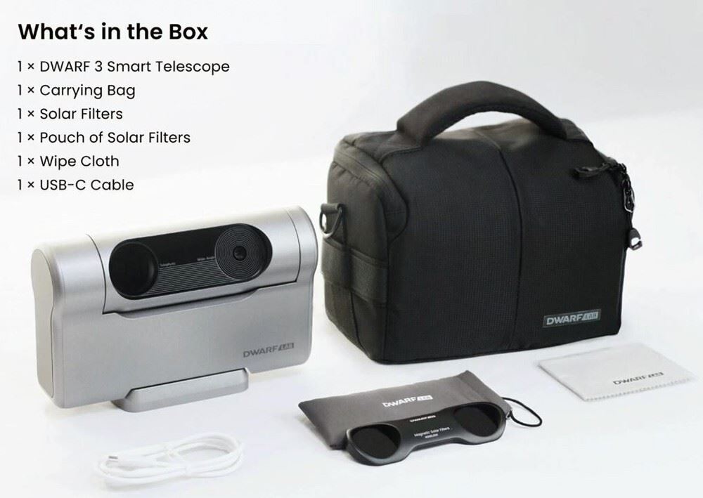 Dwarf Lab 3 all-in-One Smart Telescope + Solar Filter Case Kit  (UK Stock)  BNIB