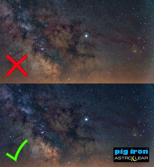 Pig Iron 52mm Astro Clear Filter Night Sky Light Pollution Reducer for Starscape