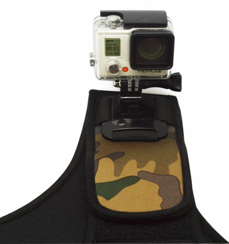 Kood Deluxe Shoulder Strap Mount Chest Harness for Gopro models Black / Camo UK