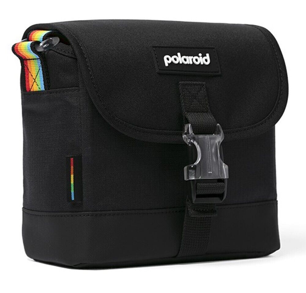 Polaroid Spectrum Box Camera Bag in Black with Multicolor Strap # 6290 (UK) BNIP